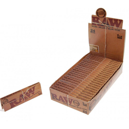PAPEL DE FUMAR RAW 1 1/4 24 LIBRITOS DE 50 HOJAS
